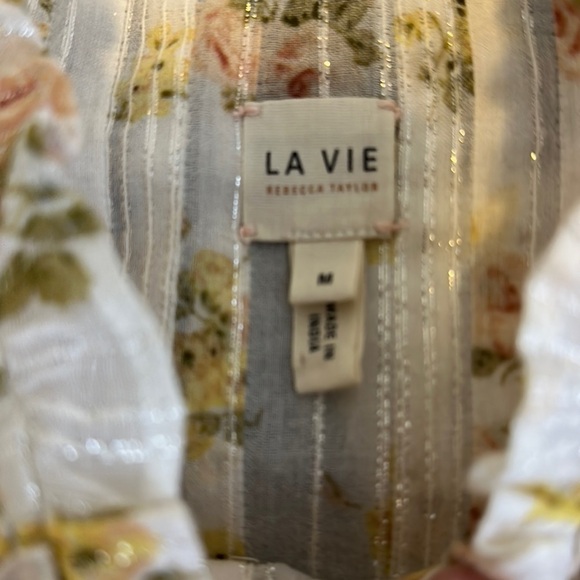 La Vie Rebecca Taylor Madeleine Floral Top Medium - Picture 7 of 12